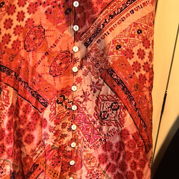 NWT FREE PEOPLE lennon maxi ruffle dress in primrose combo size small - Picture 12 of 16